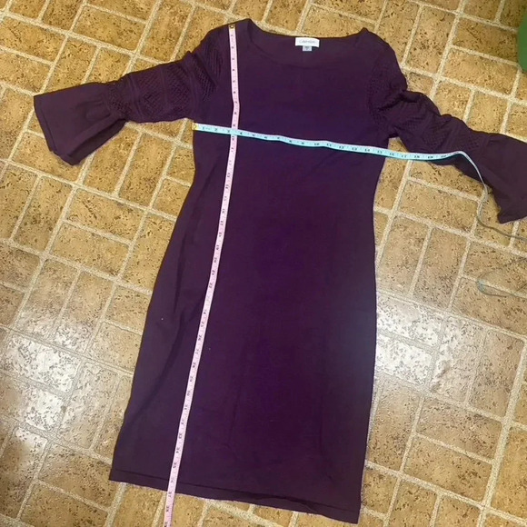 Calvin Klein Bell Sleeve Purple Sweater Dress - Picture 12 of 12